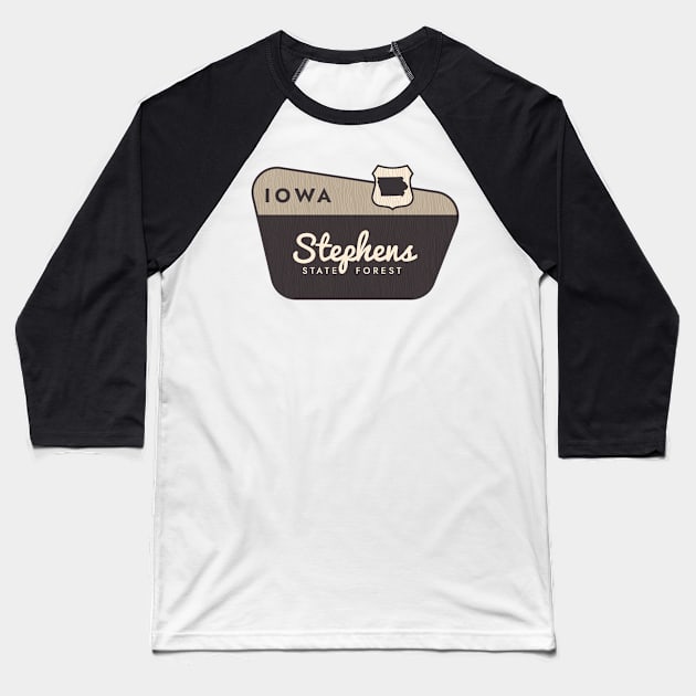 Stephens State Forest Iowa Welcome Sign Baseball T-Shirt by Go With Tammy